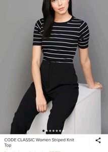 Code By Lifestyle Black And White Strips Top