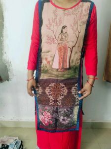 Green And Red Kurta