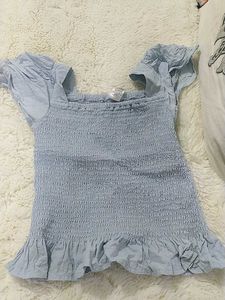 Cute Blue Smocked Top