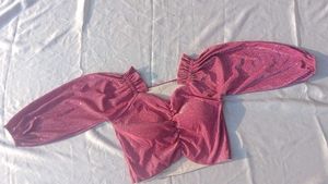 Pink Glittry Crop Top