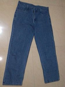 Blue Denim Straight Leg Jeans