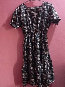Girls Frock Multi color Black And White(medium)