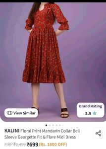Red floral frock!