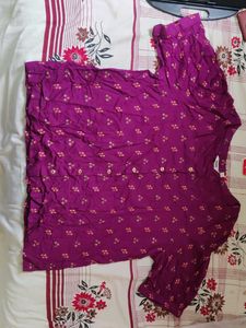 Purple Printed Top