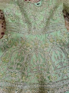 Elegant Mint Pakistani Sharara Dress
