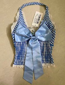 Gingham Halter Neck Top