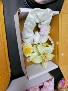 Scrunchie &amp; Flower Hair Clip Sets