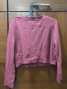 Pink Cropped Cardigan