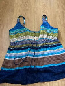 Striped Sleeveless Blouse