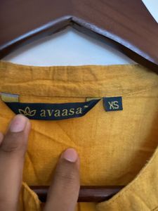 Yellow &amp; Green Trim Kurti