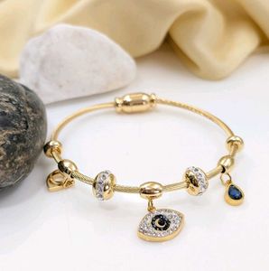 Gold Evil Eye Charm Bracelet