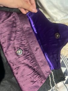 Elegant Purple Feathered Clutch