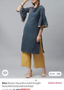 Combo Biba Bell Sleeves Kurtas With Pockets