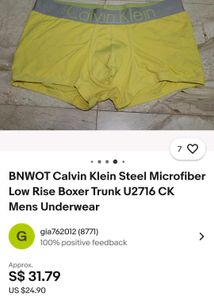 Orginal Calvin Klein Yellow Trunk -