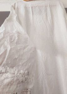 White Lucknowi Chicken Kari Kurta Set