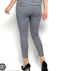 High Waist Gray Skinny Jeans