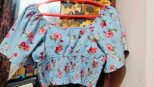 Floral Smocked Crop Top
