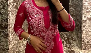 Elegant Pink Chikankari Kurta