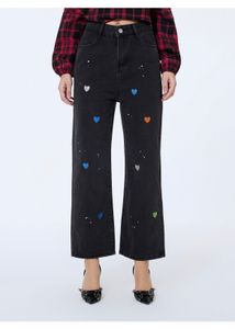 Urbanic Black  Jeans Heart Emb