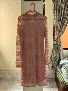 Vero Moda Baby Pink Full Sleeve Dress