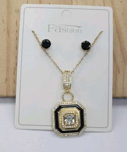 Rose Gold Necklace &amp; Earring Set
