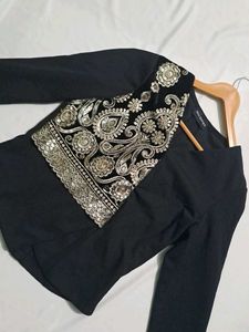 Embellished Black Top