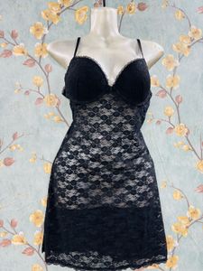 Black Padded Net Slip