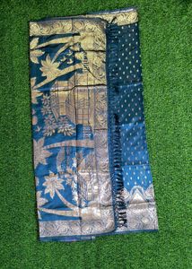 Benarasi Jari Silk Saree - Moonlit Ocean