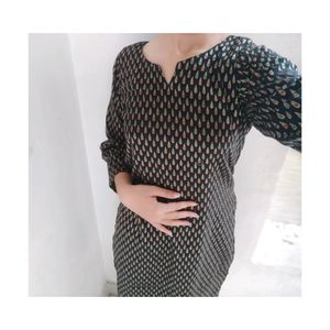 Black Kurti With Multicolor Touch