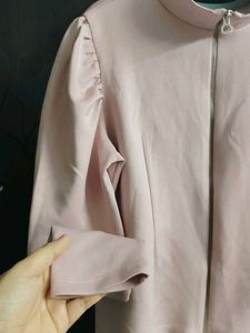 Dusty Pink Front Zip Top By Madame