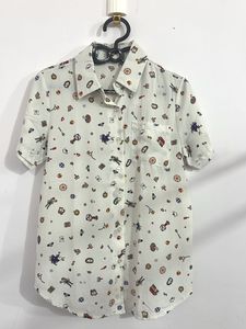 Patterned White Shirt