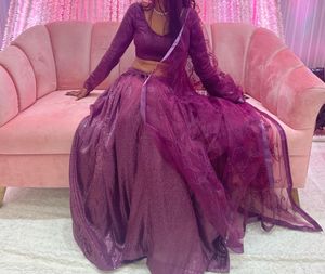 Purple Sequined Lehenga
