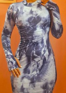 Abstract Print Bodycon Dress