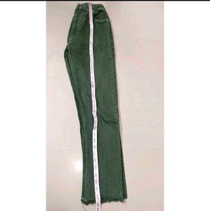 Olive Green Wide Leg Jeans