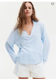 Striped Blue Wrap Shirt
