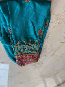 Teal Embroidered Indian Pants