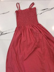 Coral Dress &amp; Denim Jacket Set