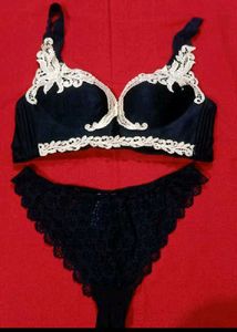 Navy Lace Lingerie Set