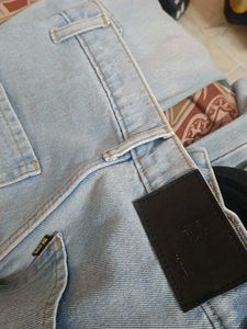 Light Wash Denim Cargo Pants