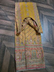 Mustard Yellow Embroidered Kurta