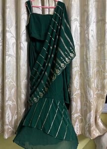 Emerald Green Ready To Wear Saree