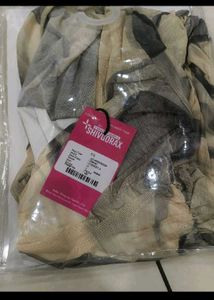 Ruched Mini Dress - Neutral Print