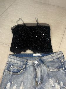 Party Black Crop Top