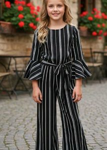 Striped Bell Sleeve Jumpsuit