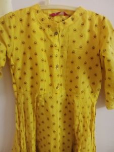 Combo Offer Yellow Cotton Dress&amp; Lehenga Skirt