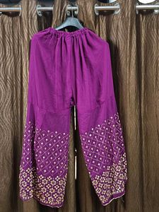 Purple Embroidered Palazzo