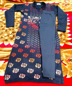 Wollen Kurta Pant Set Xl 42 Bust