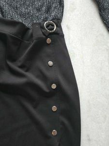 Sparkly Black Top And Mini Skirt Set