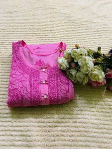 Pink Embroidered Kurti