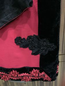 Elegant Pink &amp; Black Saree